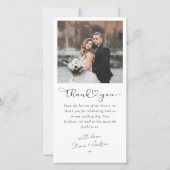 Carte De Remerciements Mariage de photo de script cardiaque (Dos)