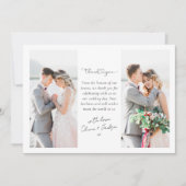 Carte De Remerciements Mariage de photo de script cardiaque (Devant)