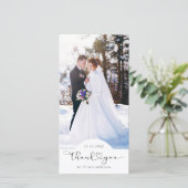 Carte De Remerciements Mariage de photo de script cardiaque (Debout devant)