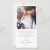 Carte De Remerciements Mariage de photo de script cardiaque (Dos)