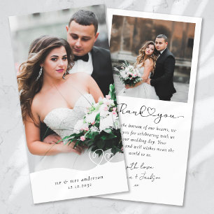 Carte De Remerciements Mariage de photo de script cardiaque