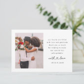 Carte De Remerciements Mariage de photo de script Coeur double face (Debout devant)