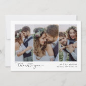 Carte De Remerciements Mariage de photo du triptyque de script cardiaque (Devant)