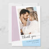 Carte de remerciements Mariage de photos de coeur (Devant)