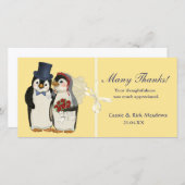 Carte De Remerciements Mariage de pingouin (Devant / Derrière)