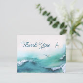 Carte de remerciements Mariage de plage (Debout devant)