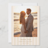 Carte De Remerciements Mariage de plage au monogramme de coquillage fanta (Devant)