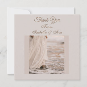Carte De Remerciements Mariage de plage côtier, neutre doux 