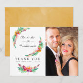 Carte De Remerciements Mariage de plage d'été tropical (Devant / Derrière)