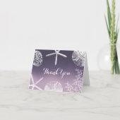 Carte De Remerciements Mariage de plage Étoile de mer Coquillages Ombré V (Devant)