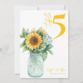 Carte De Remerciements Mariage de pot de tournesol rustique Mason Numéro  (Devant)