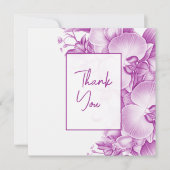 Carte De Remerciements Mariage de prune et d'orchidées blanches (Devant)