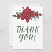 Carte De Remerciements Mariage de Red Roses Boho (Devant)