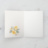 Carte De Remerciements Mariage   de Rose à aquarelle jaune vert (Intérieur)