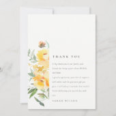 Carte De Remerciements Mariage de Rose à aquarelle jaune vert (Devant)