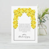 Carte de remerciements Mariage de roses jaunes (Debout devant)