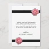 Carte De Remerciements Mariage de ruban noir rose (Devant)