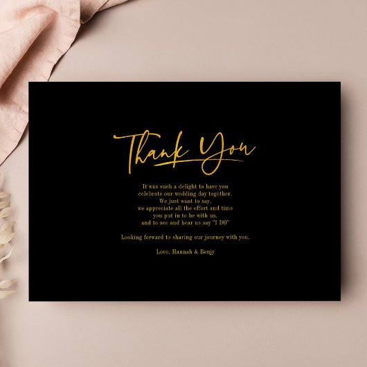 Carte De Remerciements Mariage de script à la main de photo moderne