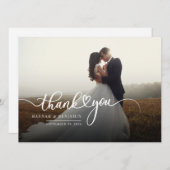 Carte de remerciements mariage de script à lettres (Devant / Derrière)