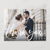 Carte de remerciements mariage de script amusant (Devant)