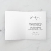 Carte De Remerciements Mariage de script avec lettres à la main rustique (Intérieur)