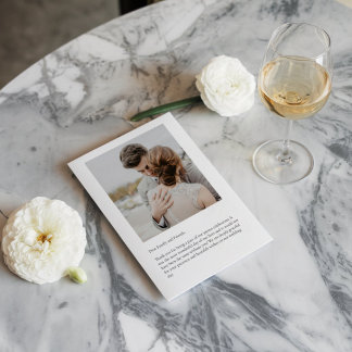 Carte de remerciements Mariage de script classique