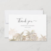 Carte De Remerciements Mariage de script d'aquarelle Palm Tree (Devant)