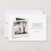 Carte De Remerciements Mariage de script de cadre photo élégant (Dos)