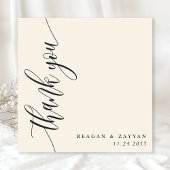 Carte De Remerciements Mariage de script de calligraphie à la crème d'ivo