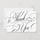 Carte De Remerciements Mariage de script de calligraphie élégant (Devant)