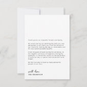 Carte De Remerciements Mariage de script de calligraphie photo du meilleu (Dos)