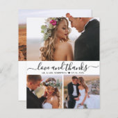 Carte de remerciements Mariage de script de Collag (Devant / Derrière)