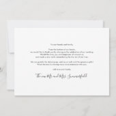 Carte De Remerciements Mariage de script de collection photo moderne (Dos)