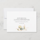 Carte De Remerciements Mariage de script de feuillage Eucalyptus (Dos)