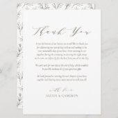 Carte de remerciements Mariage de script de la Dai (Devant / Derrière)