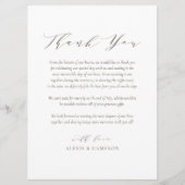 Carte de remerciements Mariage de script de la Dai (Devant)