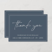 Carte de remerciements Mariage de script d'opulenc (Devant / Derrière)