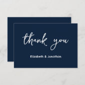 Carte De Remerciements Mariage de script élégant (Devant / Derrière)