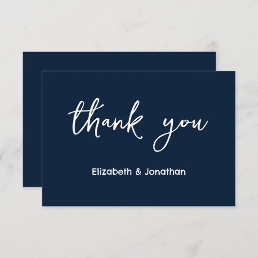 Carte De Remerciements Mariage de script élégant (Devant / Derrière)