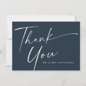 Carte De Remerciements Mariage de script élégant et moderne (Devant)