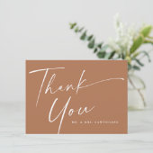 Carte De Remerciements Mariage de script élégant et moderne (Debout devant)