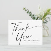 Carte De Remerciements Mariage de script élégant et moderne (Debout devant)