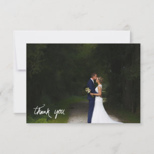 Carte De Remerciements Mariage de script et de photo lettres à la main
