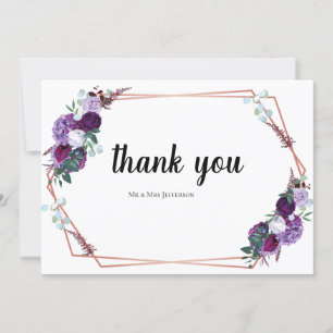 Carte De Remerciements Mariage de script floral moderne