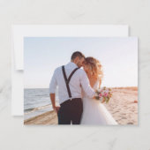 Carte De Remerciements Mariage de script floral pourpre (Dos)