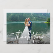 Carte De Remerciements Mariage de script manuscrit (Devant)