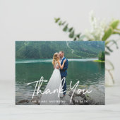 Carte De Remerciements Mariage de script manuscrit (Debout devant)