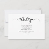 Carte De Remerciements Mariage de script manuscrit photo (Dos)