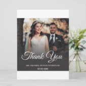 Carte de remerciements Mariage de script minimal (Debout devant)
