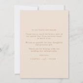 Carte De Remerciements Mariage de script minimal photo complète (Dos)